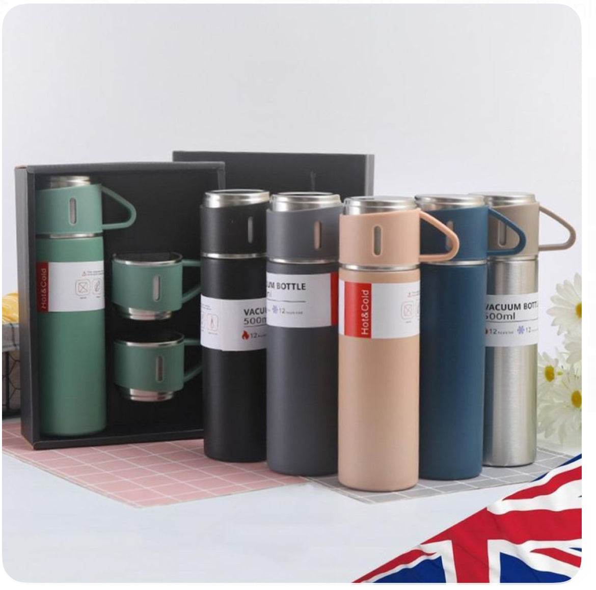 Vacuum Flask Set with 2 Cups