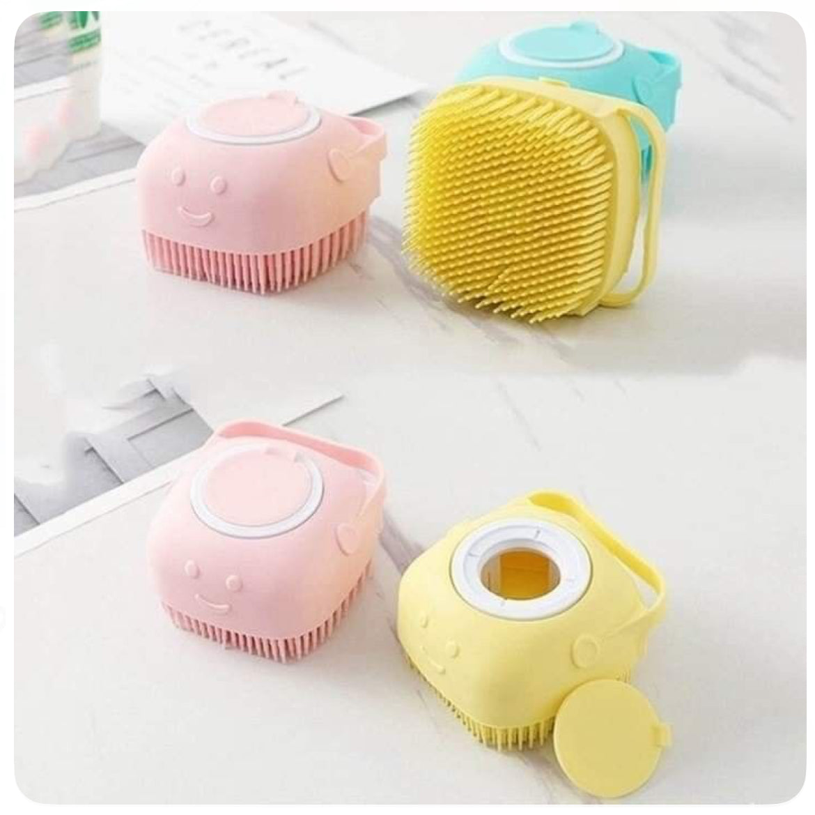 Body Scrubber with Soap Dispenser Brush