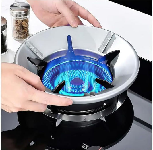 Silver Gas Saver Burner Stand Gas Chula Burner Gas Saver Stand Jali Ring Fire & Windproof Energy Saving, Gas Chula Support Stand 4 Legs Supported For Indian Gas 0.7mm (1)