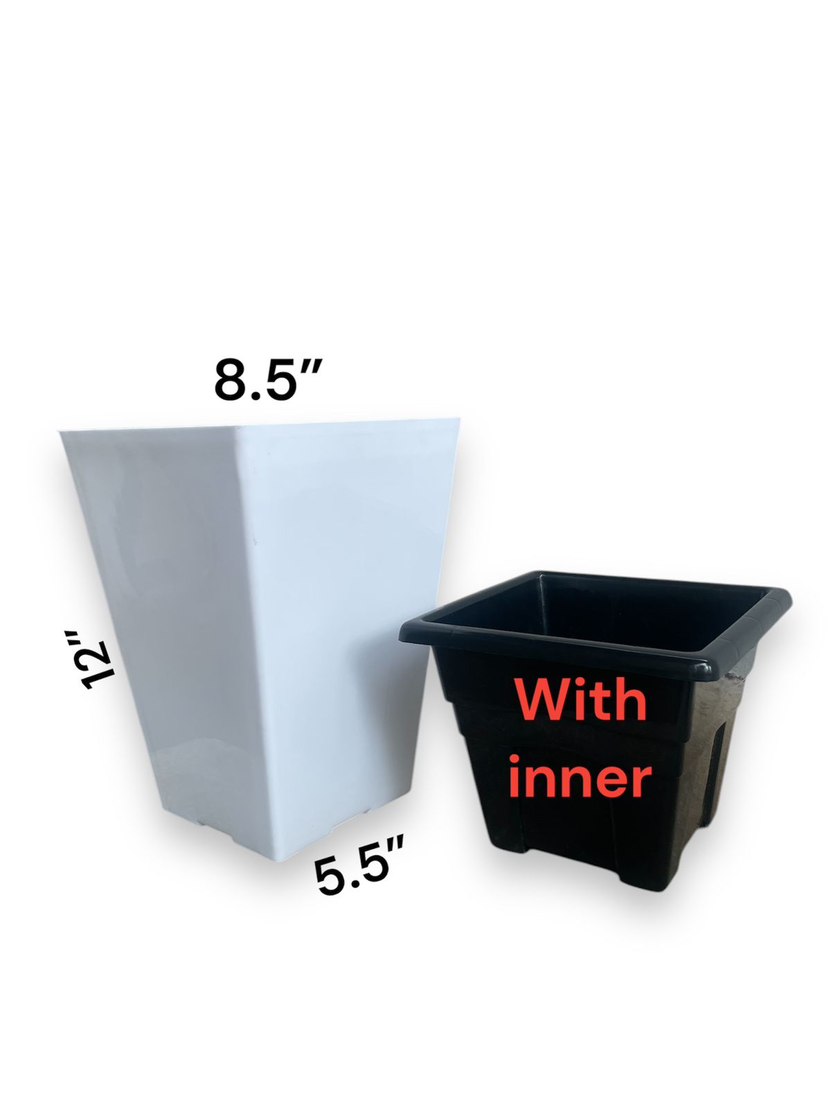 Square Face Plastic Tower Pot