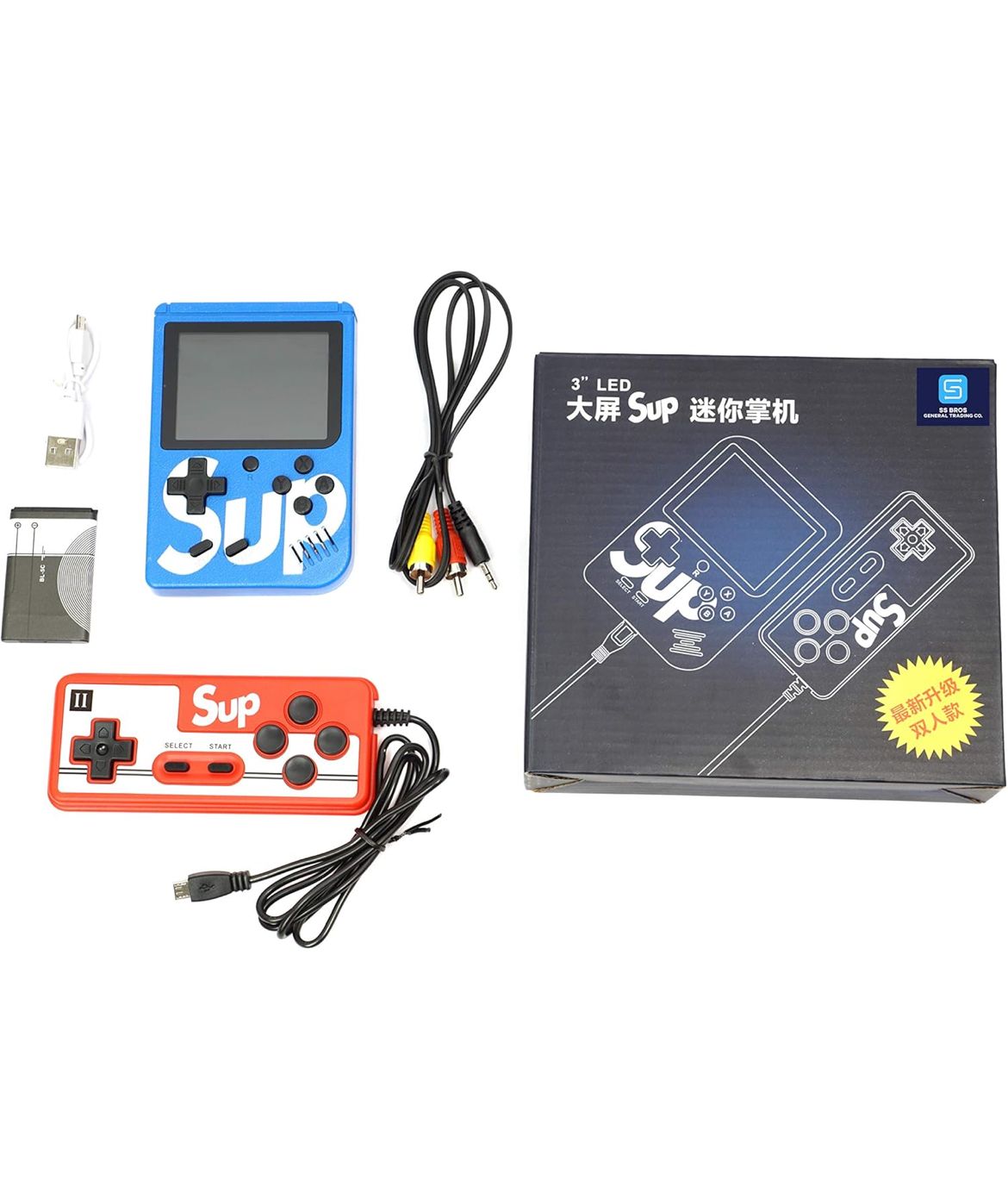 Video Game for Kids SUP 400 in 1 Retro Game Box Console Handheld Game Box with TV Output & with Remote Controller Gaming Console Classic Games Support Connecting TV & 2 Players (Multicolor)
