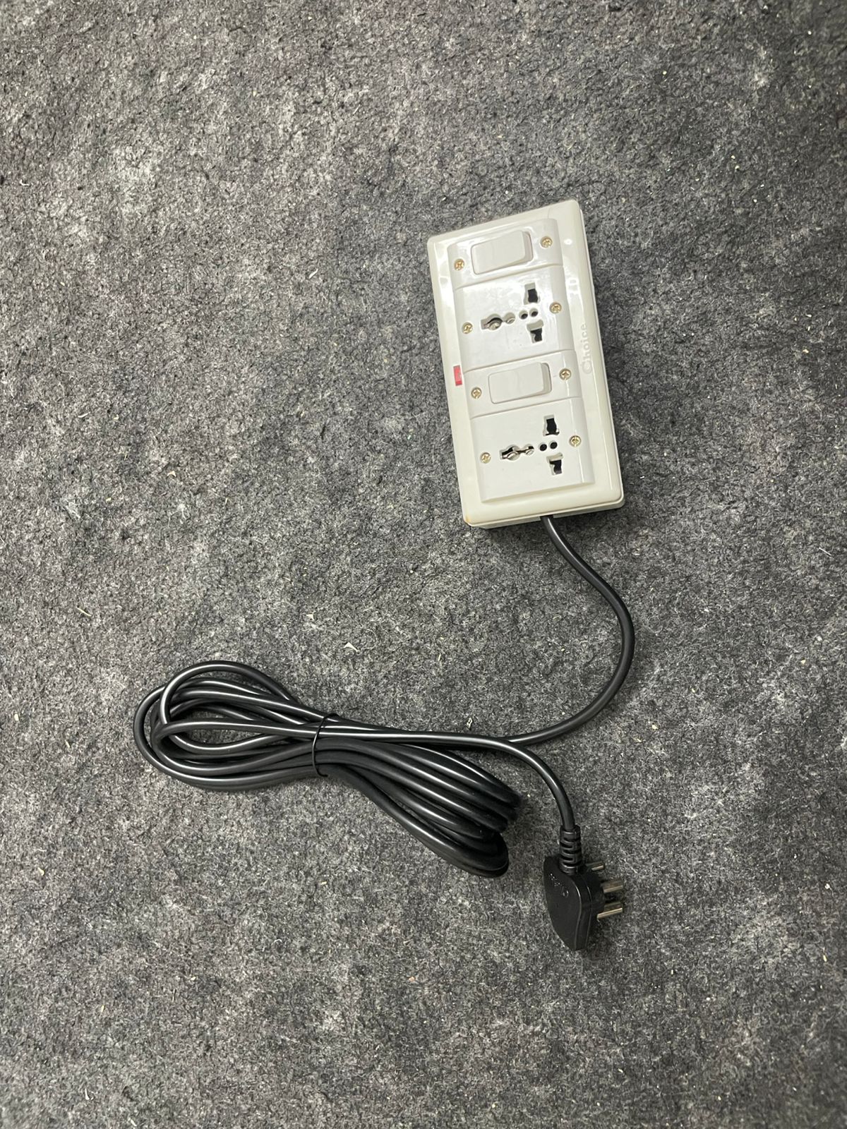 ZUED | 2+2| 6 Amp /10 Amp 2 Socket 2 Switch with Led Indicator Power Extension Board | Power Strip | Extension Cord  (2 Mtr Wire) (2 METRES)