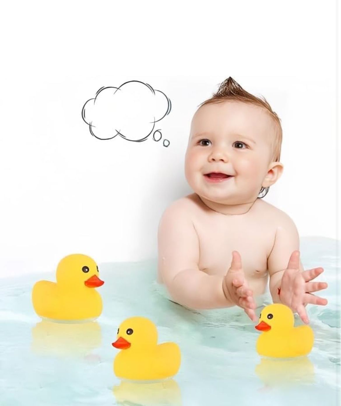 Chu Chu Ducks, Duck Family, Bath Toy with Sound (Yellow, Set of 4)