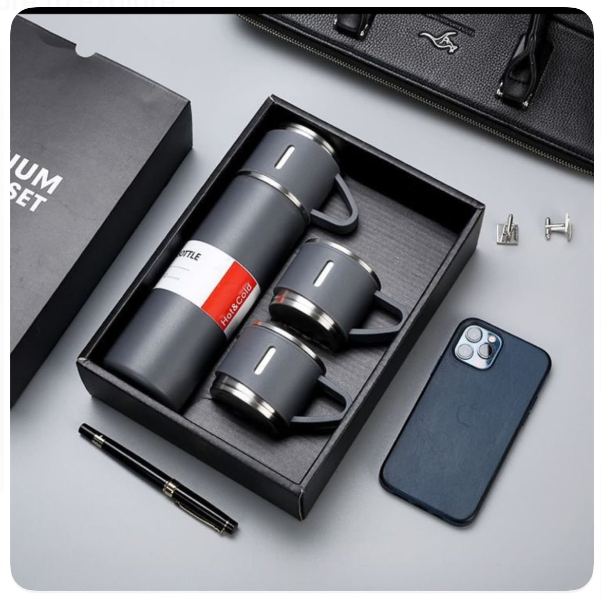 Vacuum Flask Set with 2 Cups