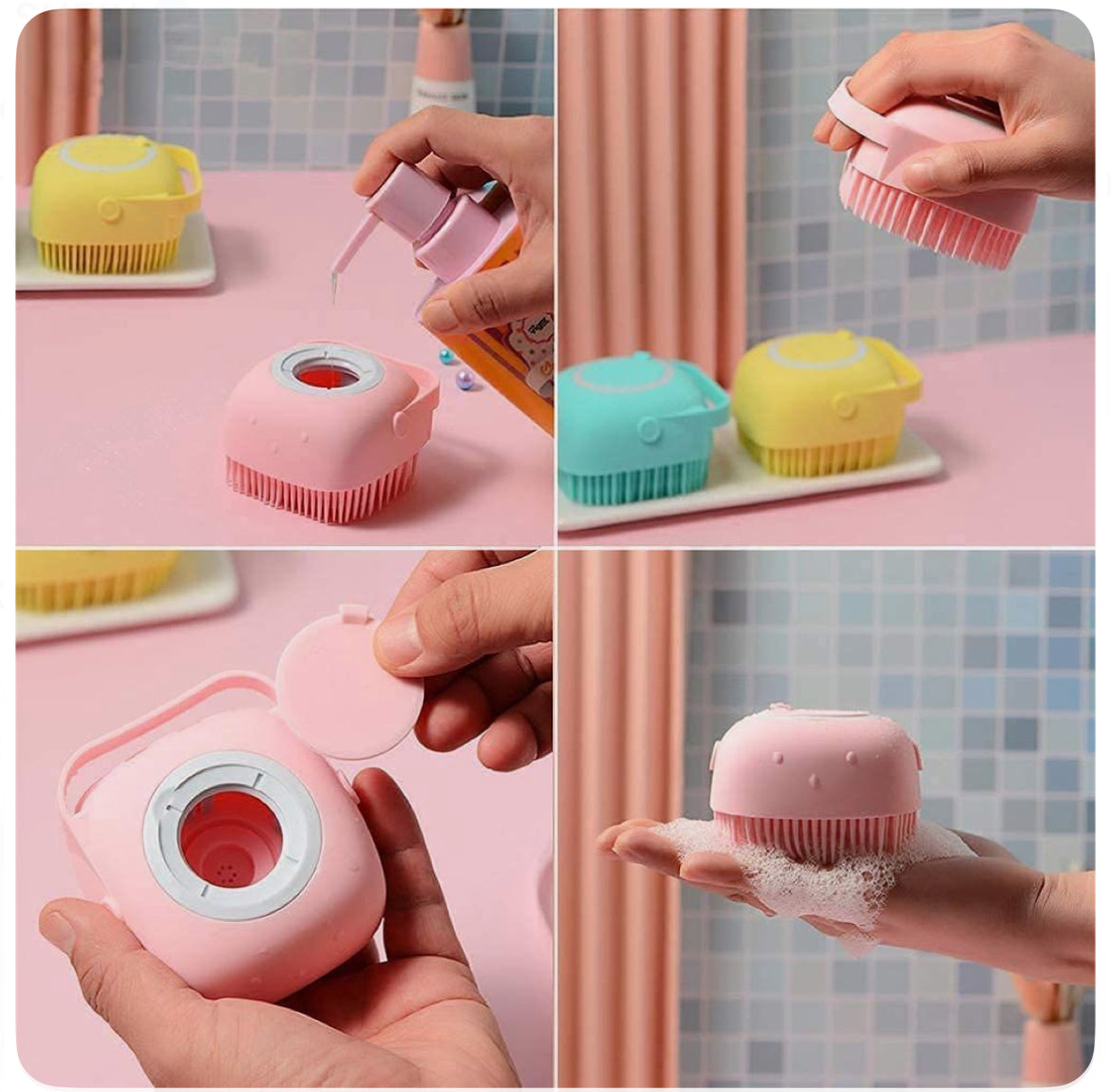 Body Scrubber with Soap Dispenser Brush