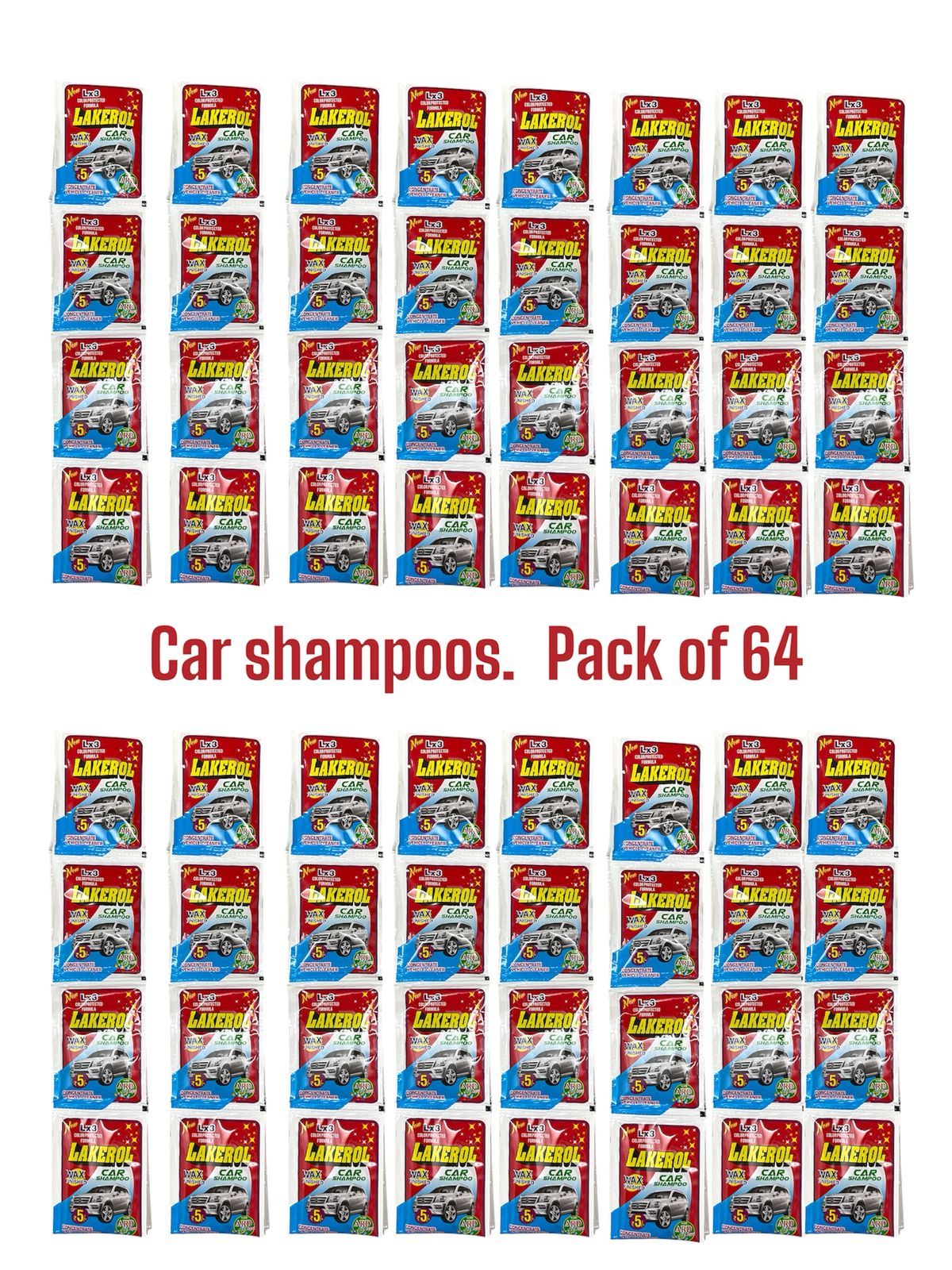 Lakerol wax finished car shampoo all vehicle use this item Lx3 color protected formula (Pack of 64 pieces)