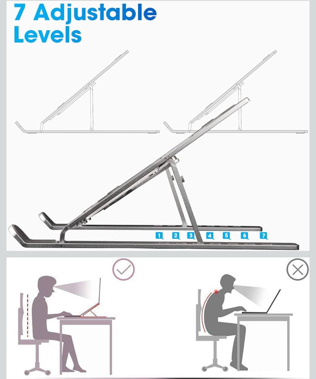 Aluminium Alloy Laptop Stand, (Silver)