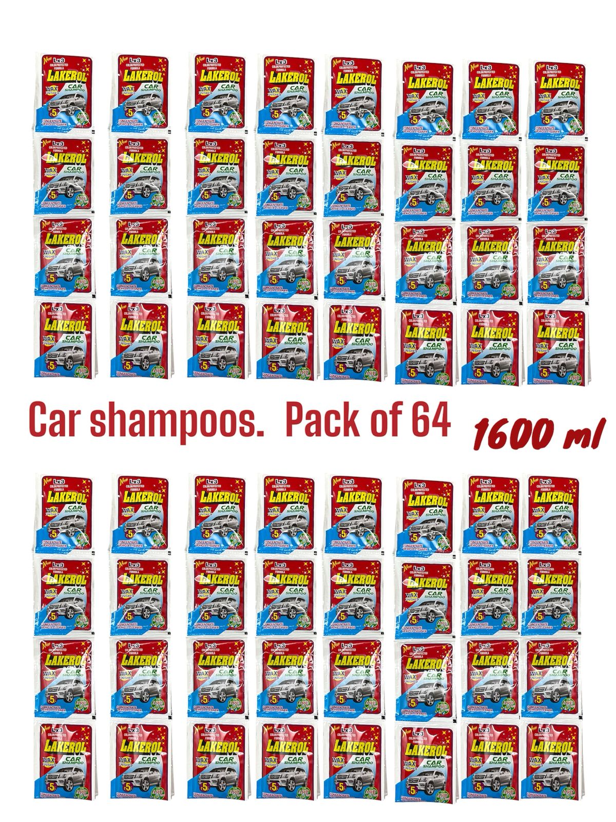 Lakerol wax finished car shampoo all vehicle use this item Lx3 color protected formula (Pack of 64 pieces)