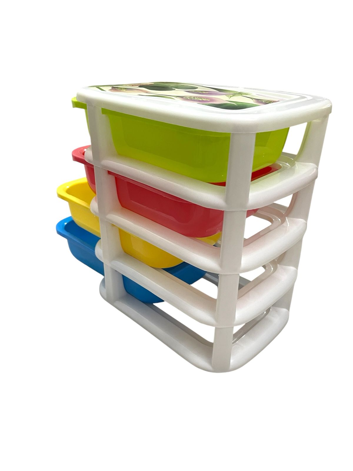 Plastic 4 Layers Mini Desktop Drawer Storage Box Multicolour
