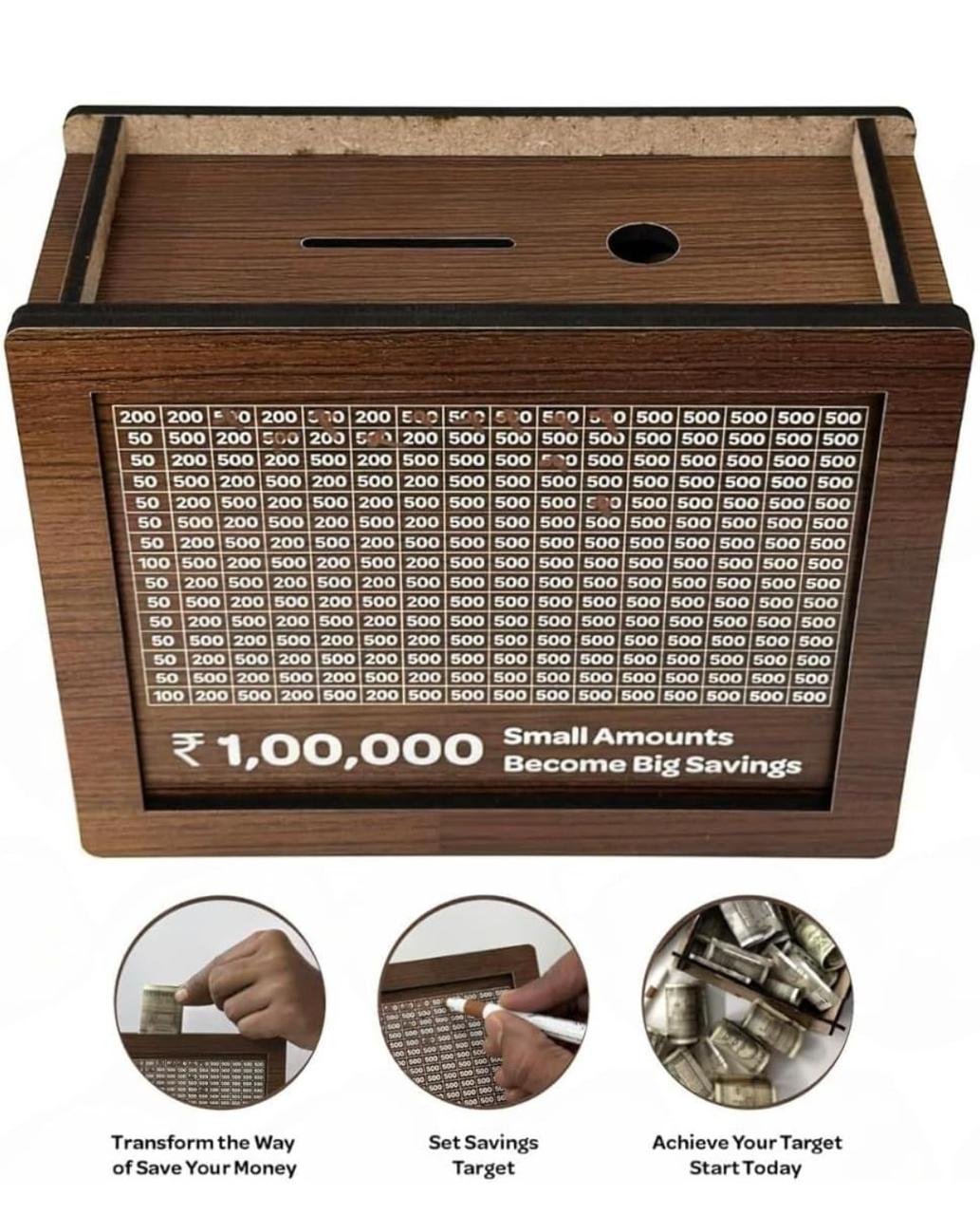 Savings Box with Money Target and Numbers with Counter Crafts Portable