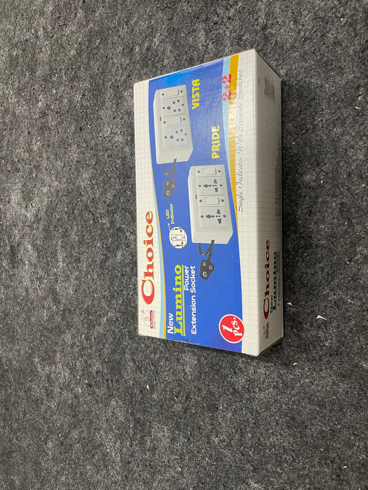 ZUED | 3+3| 6 Amp /10 Amp 3 Socket 3 Switch with Led Indicator Power Extension Board | Power Strip | Extension Cord  (2 Mtr Wire) (2 METRES)