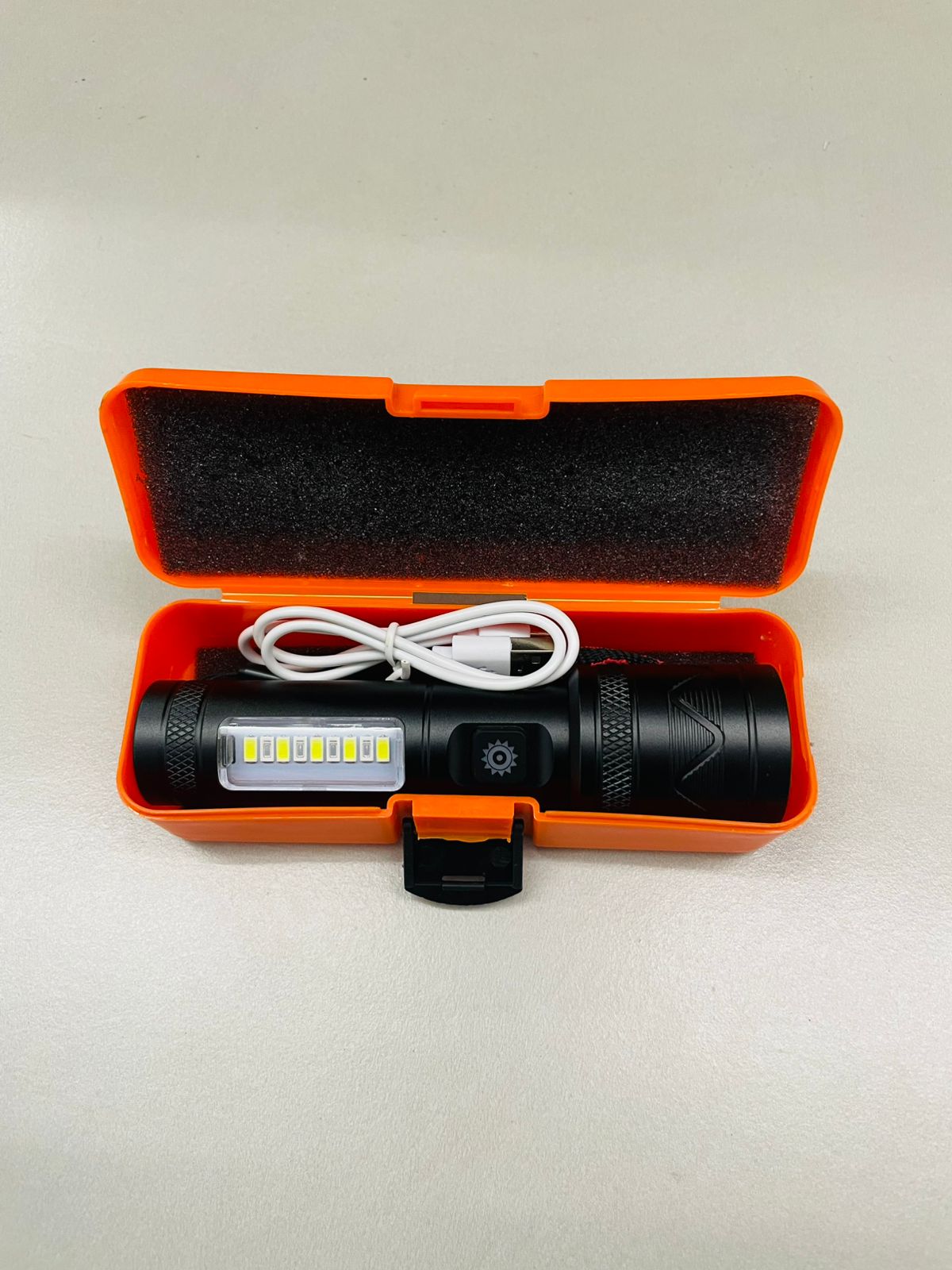 MZ M034 model high quality LED power torch, 6 mode LED function full metal type and recharge cable C type pack of 1